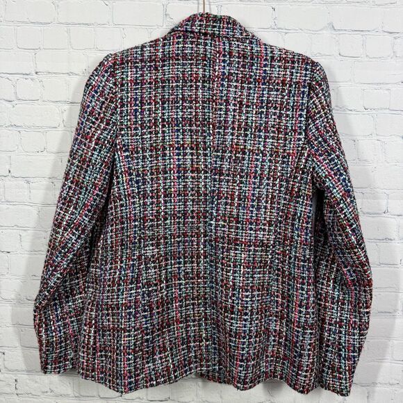 Halogen Tweed Blazer Women Medium Multciolor Preppy Old Money Luxury Jacket - Picture 2 of 12